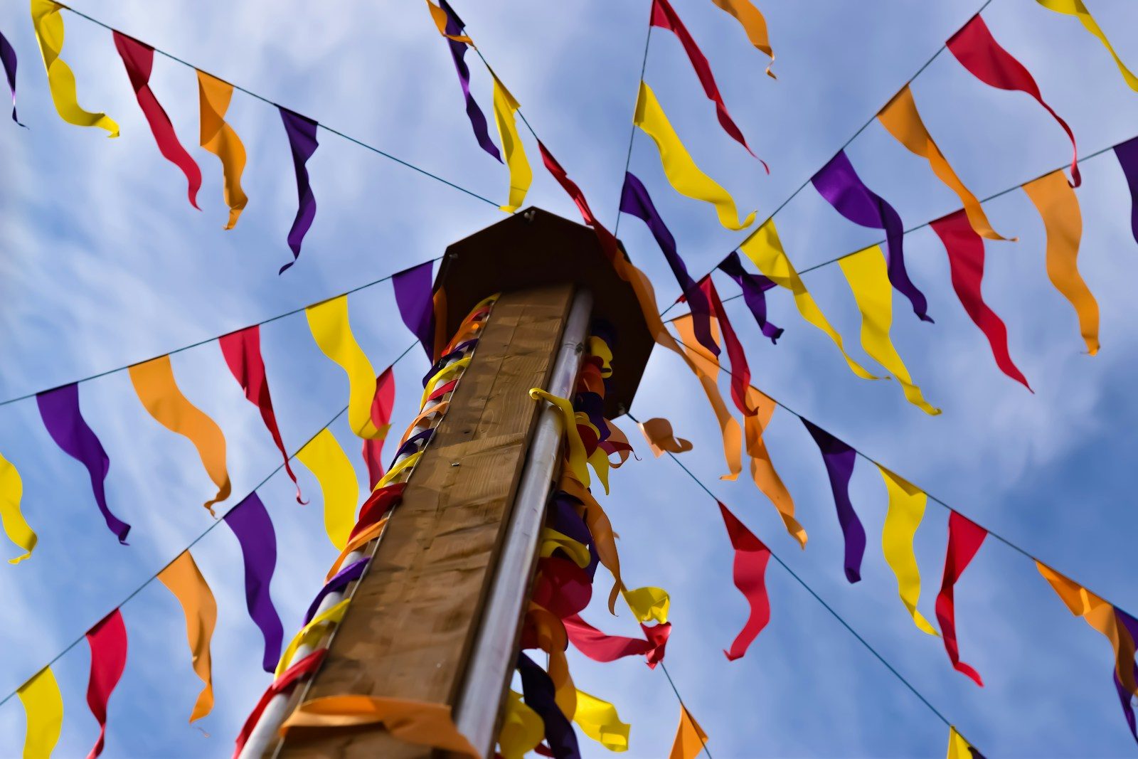 a group of colorful flags